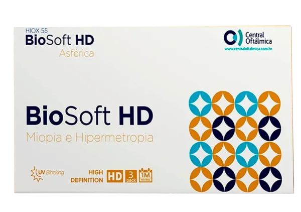 Lente de contato BioSoft HD Asférica — embalagem da linha BioSoft