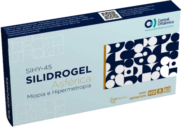 Lente de contato de silicone hidrogel Silidrogel Asférica — embalagem