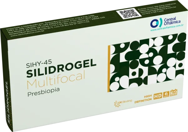 Lente de contato multifocal Silidrogel para presbiopia — embalagem
